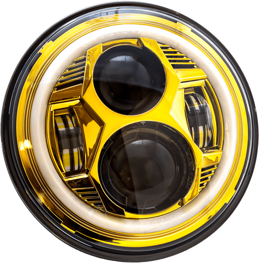 Letric Lighting Co Letric Lighting 7" Gold Premium LED Headlight Aluminum Housing DOT Harley