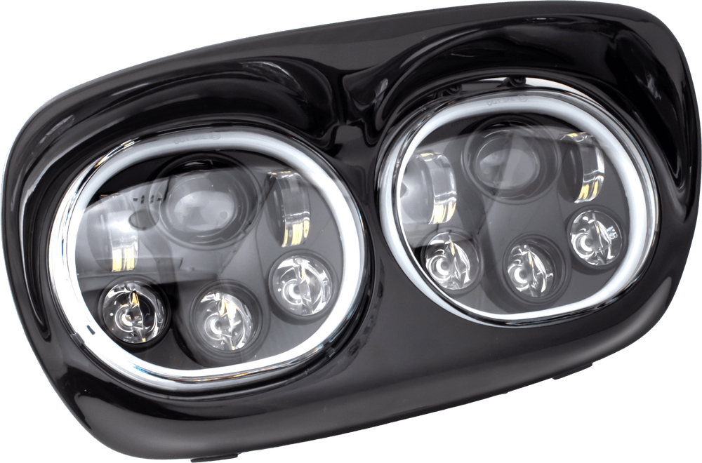 Letric Lighting Co Letric Lighting Black 5.75" Dual LED Headlights Assm. Harley Road Glide 98-13