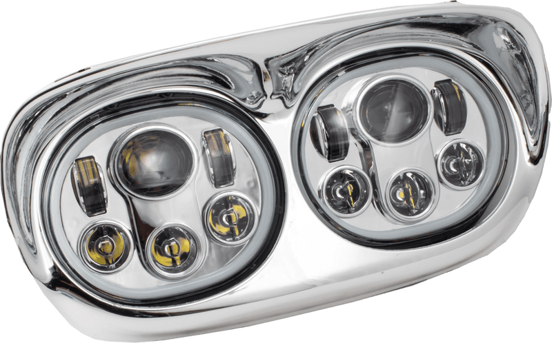 Letric Lighting Co Letric Lighting Chrome 5.75" Dual LED Headlights Assm. Harley Road Glide 98-13