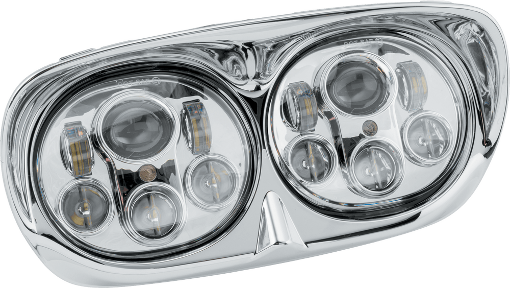 Letric Lighting Co Letric Lighting Chrome 5.75" Dual LED Headlights Assm. Harley Road Glide 98-13