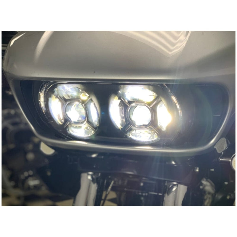 Letric Lighting Co Letric Lighting Double-Barrel 5.75" Black Chrome LED Headlight Harley FLTR 15+