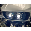 Letric Lighting Co Letric Lighting Double-Barrel 5.75" Black Chrome LED Headlight Harley FLTR 15+