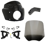 Memphis Shades Fairings & Body Work Memphis Shade Road Warrior Fairing 15 Windshield Black Smoke Mounting Kit Harley