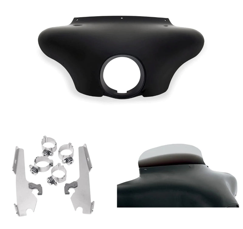 Memphis Shades Fairings & Body Work Memphis Shades Batwing Fairing 5" Ghost Windshield Polished Mounting Kit Harley