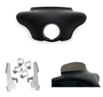 Memphis Shades Fairings & Body Work Memphis Shades Batwing Fairing 5" Smoke Windshield Polished Mounting Kit Harley