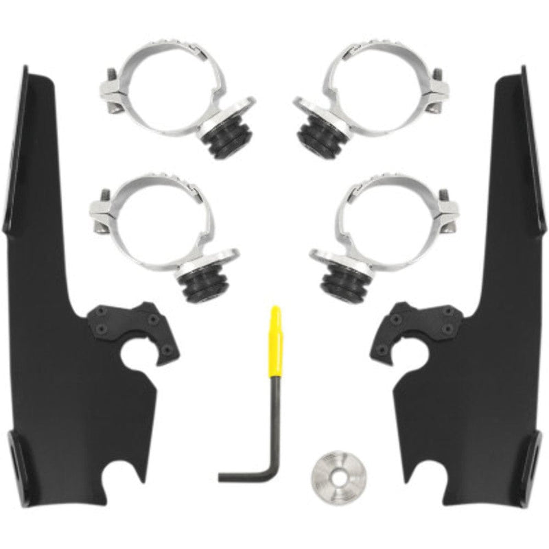 Memphis Shades Fairings & Body Work Memphis Shades Black Windshield Trigger-Lock Complete Mount Harley FXDL 14-17