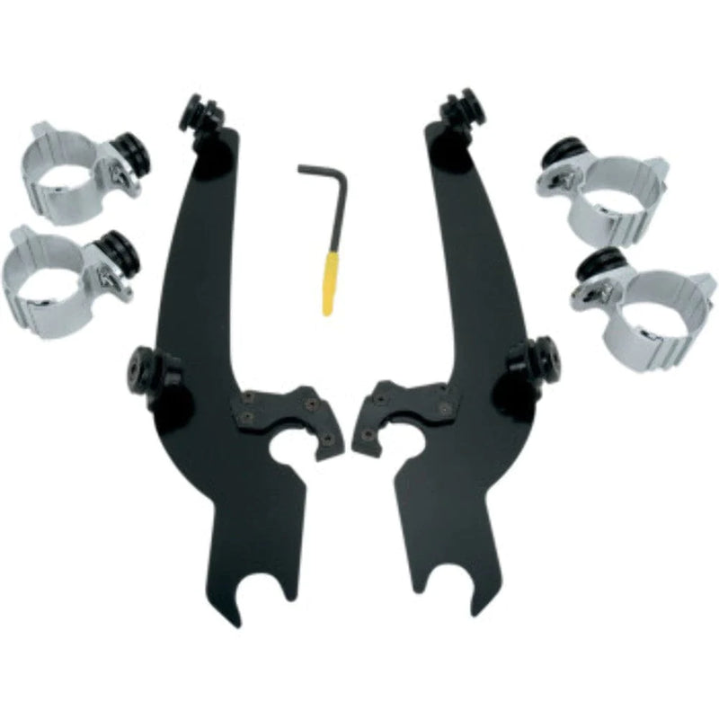 Memphis Shades Fairings & Body Work Memphis Shades Sportshield Black Trigger-Lock Hardware Mount Kit Harley XL Dyna