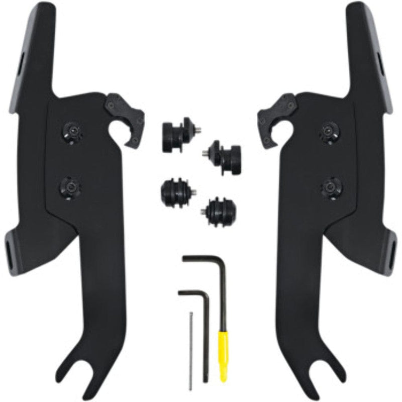 Memphis Shades Windshields Memphis Shades Fats Slim Windshield Black Trigger-Lock Mount Kit Harley FLSL 18+