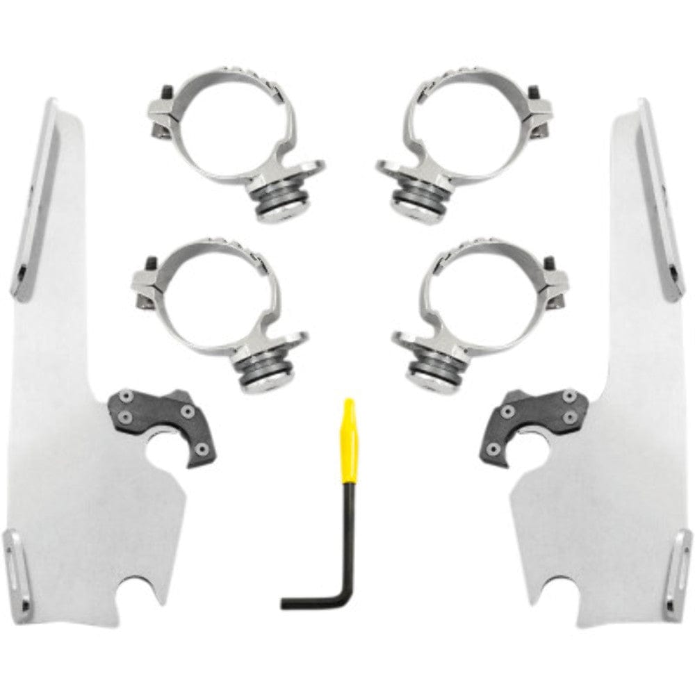 Memphis Shades Windshields Memphis Shades Polished Trigger-Lock Mounting Kit Harley Softail Low Rider 18+