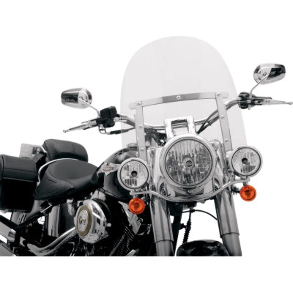 Memphis Shades Windshields Memphis Shades Slim 15" Clear Windshield Polished Mount Harley Softail 18+ FXBB