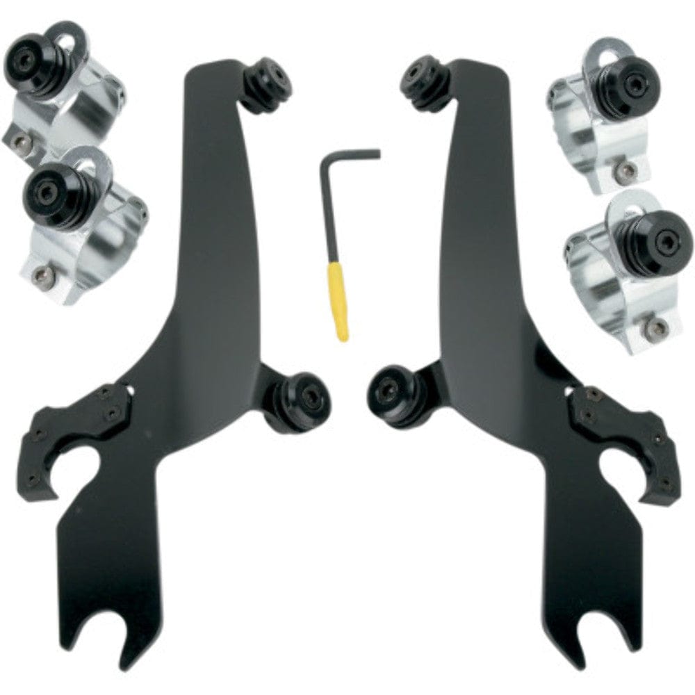 Memphis Shades Windshields Memphis Shades Sportshield Black Trigger-Lock Mounting Kit Harley Softail 80-10