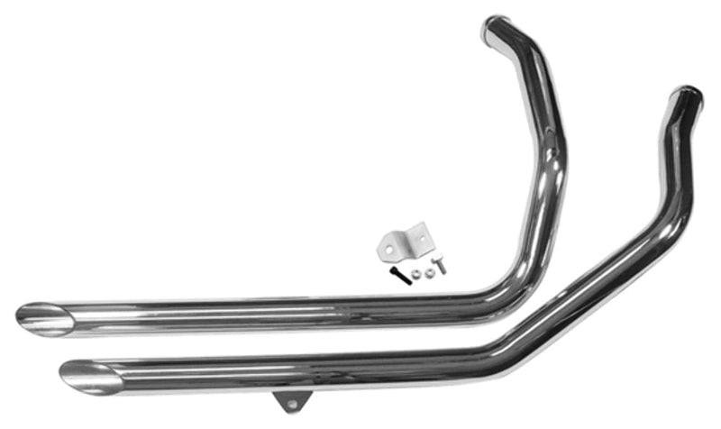 Mid-USA 1 3/4" Chrome Slash Cut Custom Drag Pipes Exhaust Harley Sportster XL 1986-2003