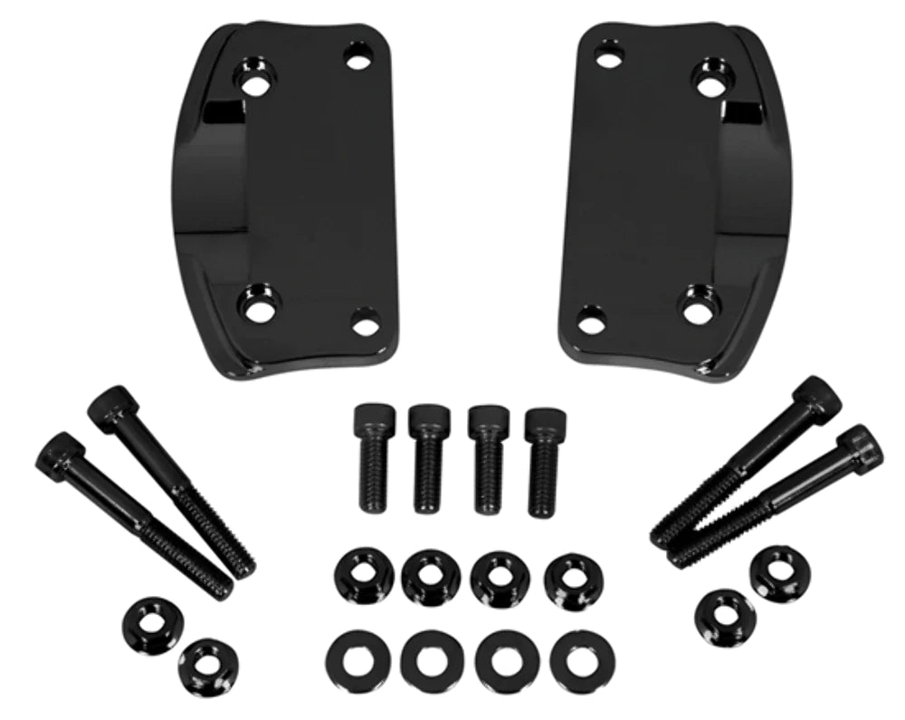 Mid-USA Fenders Black Fat Boy Front Fender Adaptor Adapters Kit Pair Harley Touring FLHR 00-13