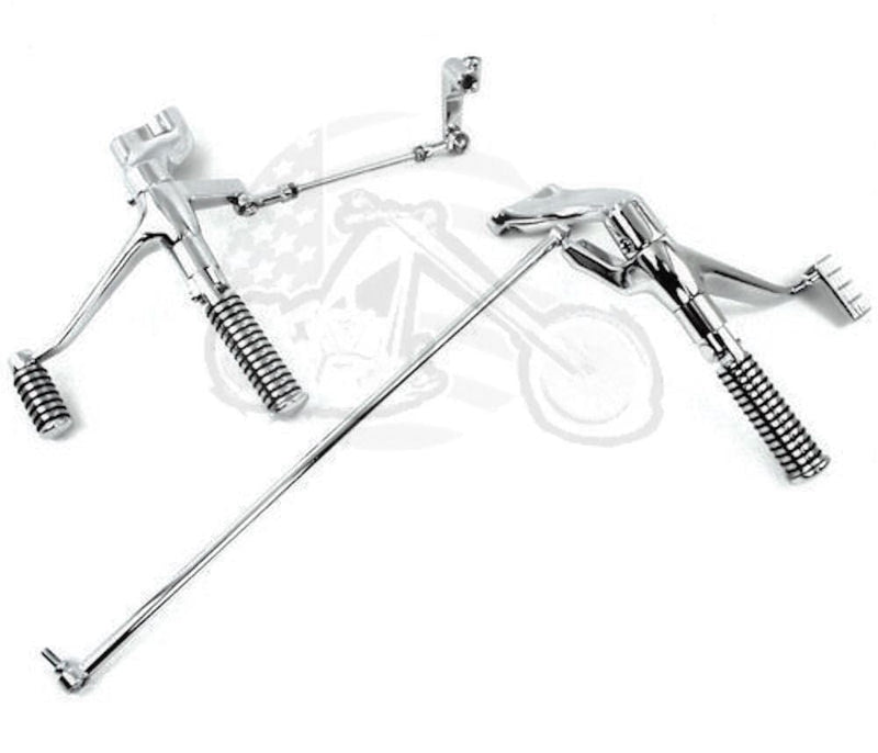 Mid-USA Foot Pegs & Pedal Pads Chrome Forward Controls Control Kit w/ Footpeg Set 2004-2013 Harley Sportster XL