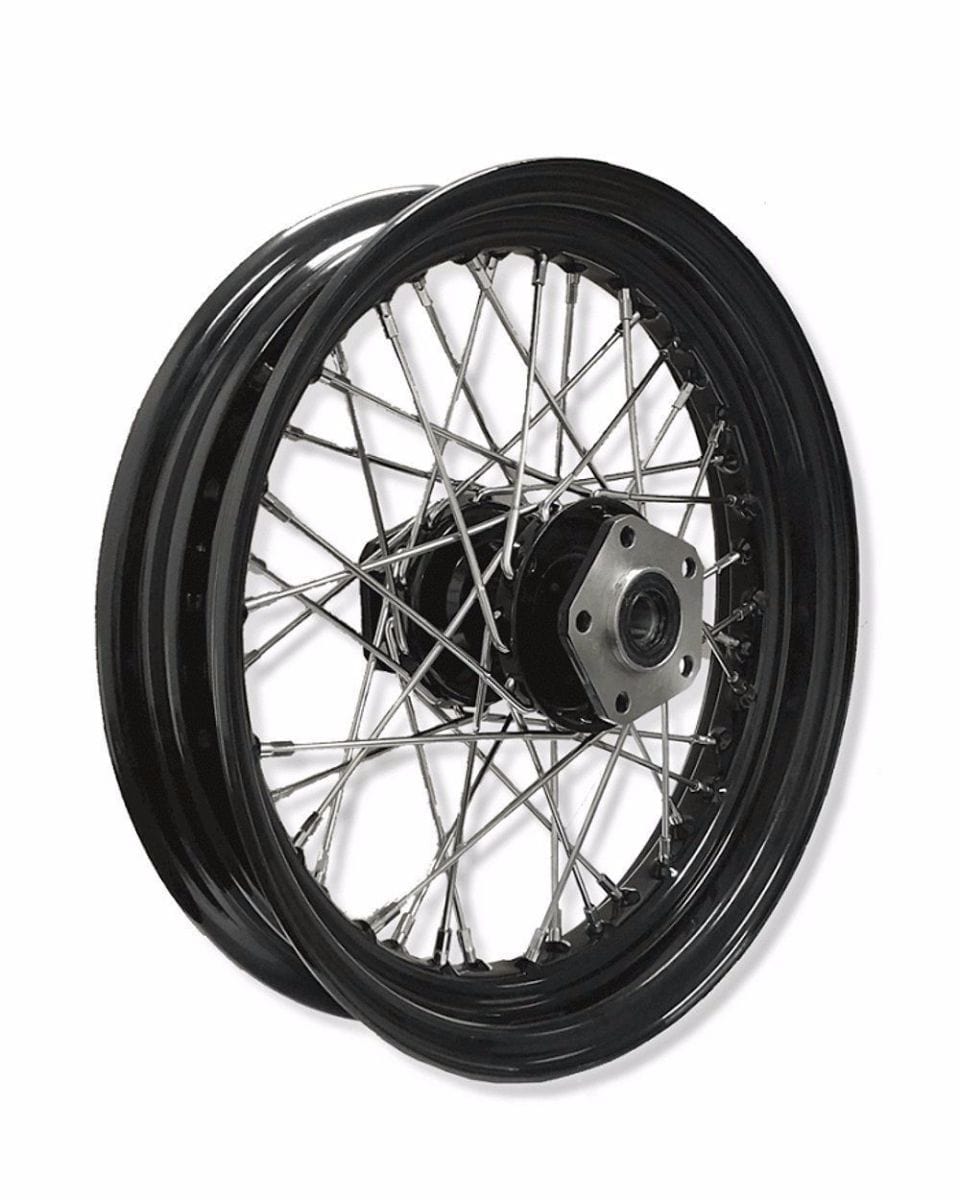 Mid-USA Wheels & Rims Front 16 x 3 40 Spoke Black Rim Hub Wheel Harley FLST Softail Heritage & Fatboy