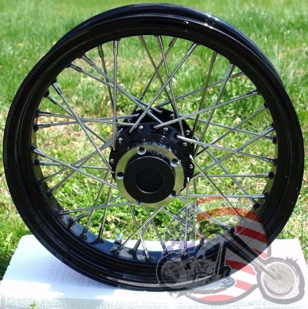 Mid-USA Wheels & Rims Rear 16 x 3 40 Spoke Black Rim Hub Wheel Harley Dyna Softail Sportster 2000-2004