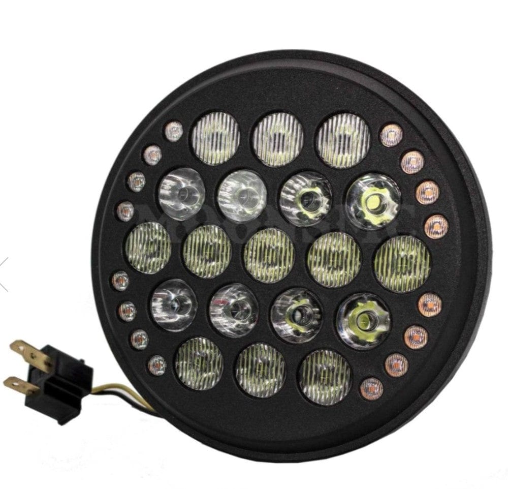 Moons MC Bulbs, LEDs & HIDs Moons MC Fly Eye V2 Moonmaker 5.75 LED Headlight Lens Harley Dyna Sportster FXR