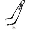 Motherwell Motherwell One Piece Rear Passenger Sissy Bar Matte Black Skull Harley FLDE FLHC