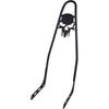 Motherwell Motherwell One Piece Rear Passenger Sissy Bar Matte Black Skull Harley FLDE FLHC