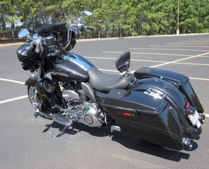 Mustang Backrests & Sissy Bars Mustang Wide Tripper Diamond Pattern Solo Seat Driver Backrest Harley Touring
