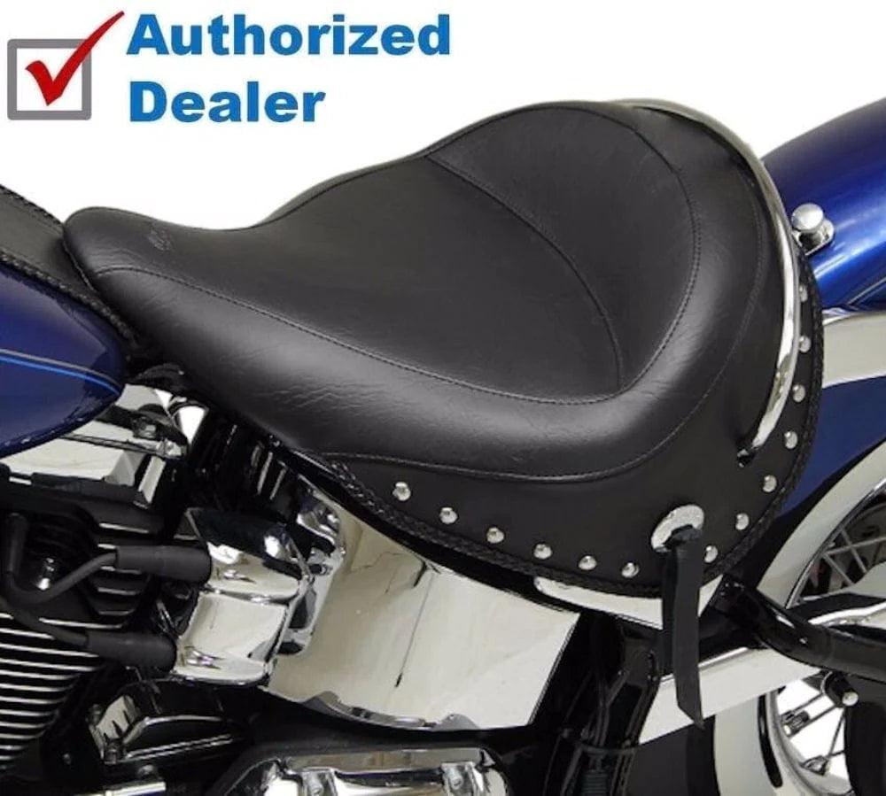 Mustang Other Seat Parts Mustang Wide Solo Seat Chrome Studded Studs 2005-2017 Harley Deluxe FLSTN 76231