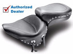 Mustang Other Seat Parts Mustang Wide Touring One-Piece Chrome Studs Studded Seat 00-06 Harley Softail