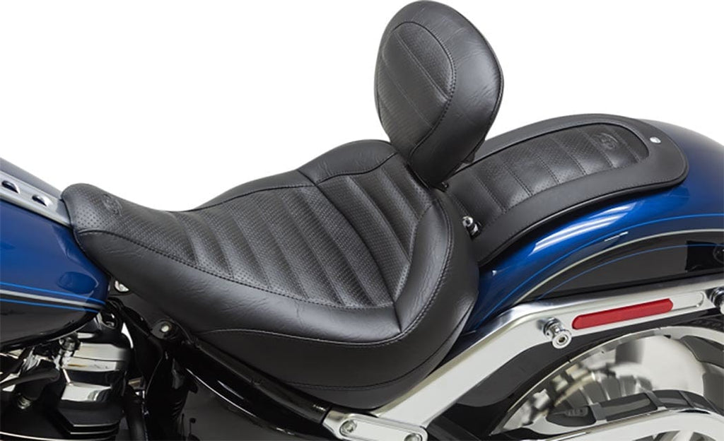 Mustang Seats Mustang Black Standard Touring Solo Front Seat Backrest Harley Fat Boy FLFB 18+