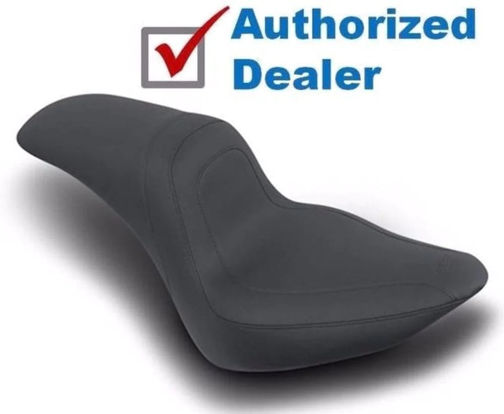 Mustang Seats Mustang One-Piece Fastback Black Seat 2006-2017 Harley Fatboy Softail 200 Tire