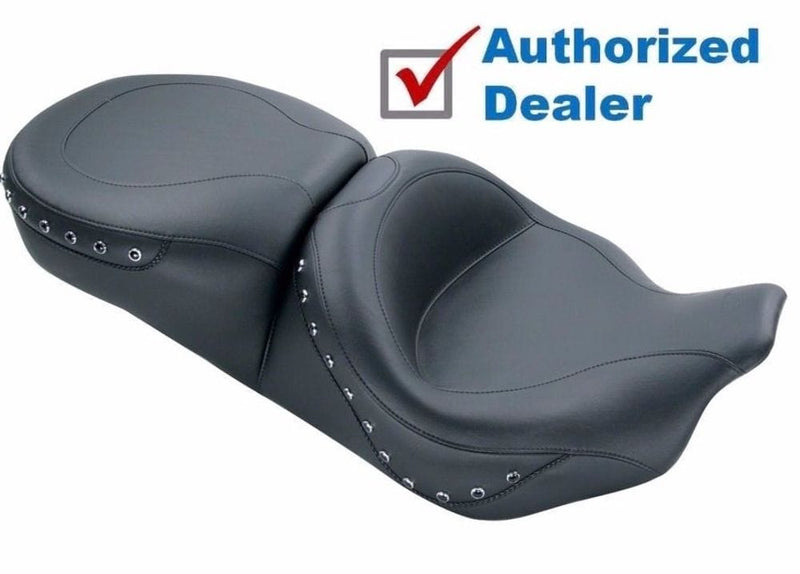 Mustang Seats Mustang Smooth One Piece Seat Black Studs 08-2020 Harley Touring Bagger Dresser