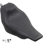 Mustang Seats Mustang Tripper Black Stitched Solo Driver Seat 1997-07 Harley Touring FLHT FLTR