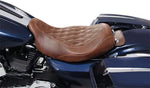 Mustang Seats Mustang Wide Tripper Solo Seat Distressed Brown Diamond Pattern Harley Touring