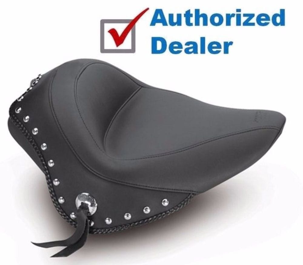Mustang Seats New Mustang Wide Chrome Studded Touring Solo Seat Harley Softail Slim Blackline