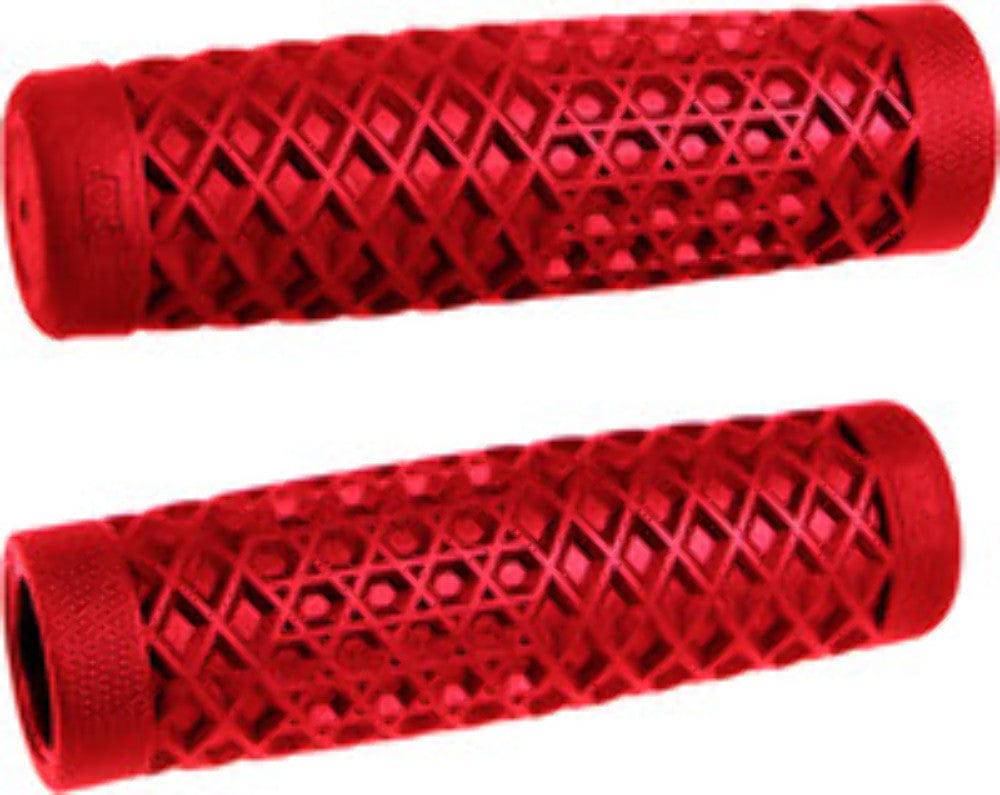 ODI Grips Vans Cult V-Twin Waffle Classic Rubber Red Grips Hand Set Pair 1" Handlebars MX