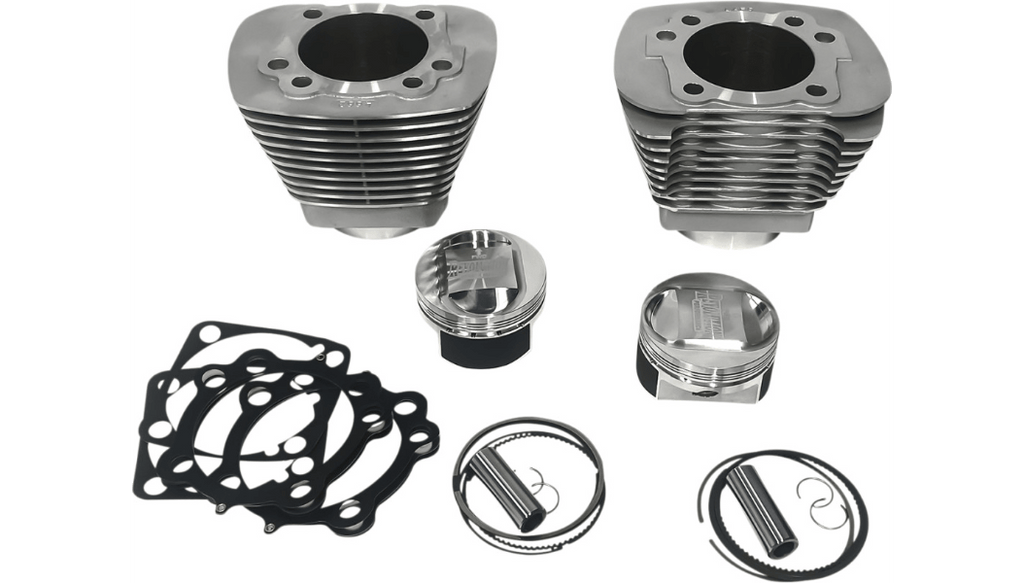 Revolution Performance Revolution Bolt-On Big Bore Cylinder Kit 1250 Domed Raw Silver Harley XL 91-20