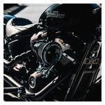 Rinehart Racing Rinehart Moto 90° Velocity Air Cleaner Kit Black Cable Harley Big Twin Cam 00-17
