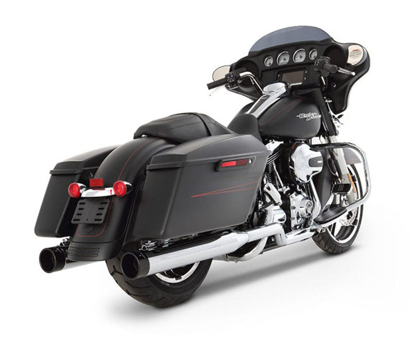 Rinehart Racing Silencers, Mufflers & Baffles Rinehart Chrome 4" Xtreme True Duals Headers Black Tips Exhaust Harley Touring