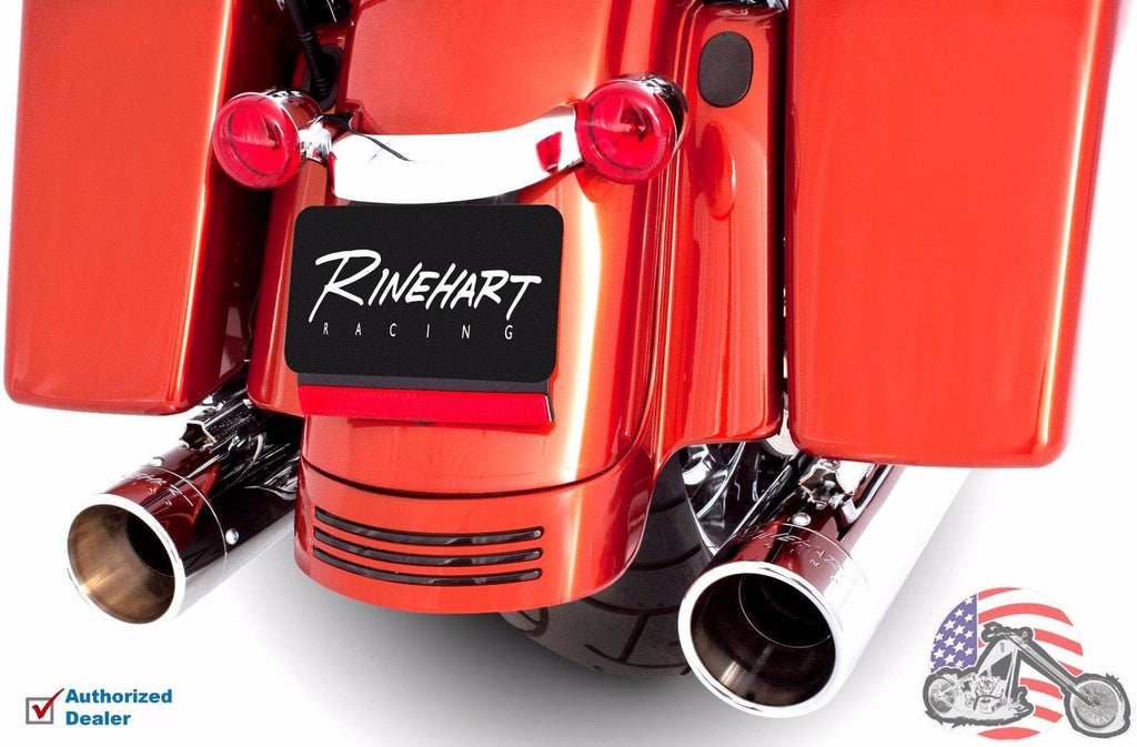 Rinehart Racing Silencers, Mufflers & Baffles Rinehart Racing 4" Slip-On Chrome Tips Mufflers Exhaust 1995-2016 Harley Touring