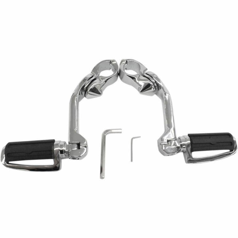 Rivco Products Other Motorcycle Accessories Rivco Chrome 5” Highway Slotted Footpeg Pegs Mount 1 ¼ Engine Crash Guard Bar