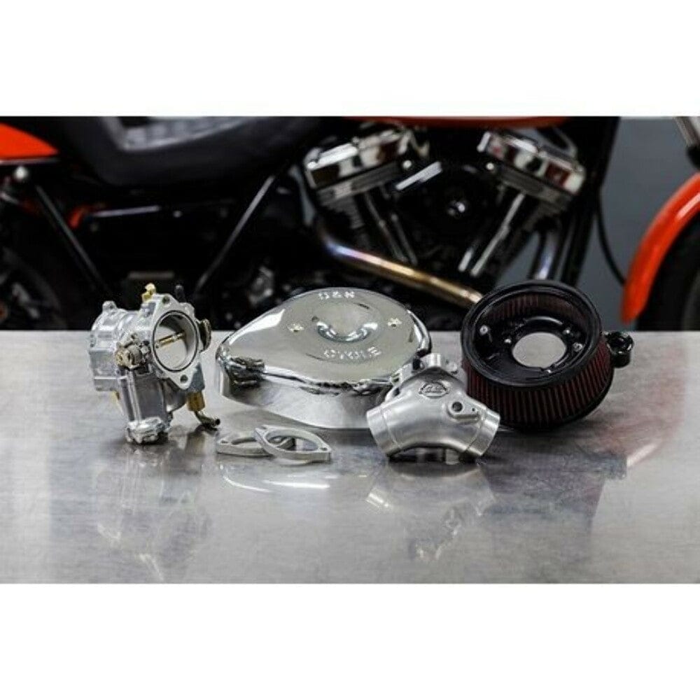 S&S Cycle Air Cleaners & Intakes S&S Super E Carb Stealth Air Cleaner Kit Chrome Teardrop Harley Big Twin 2006+