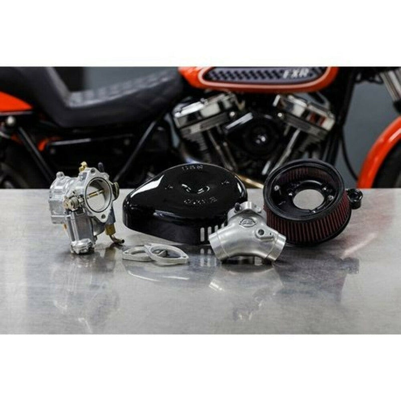 S&S Cycle Air Cleaners & Intakes S&S Super G Carb Stealth Air Cleaner Kit Black Teardrop Harley Big Twin 84-99