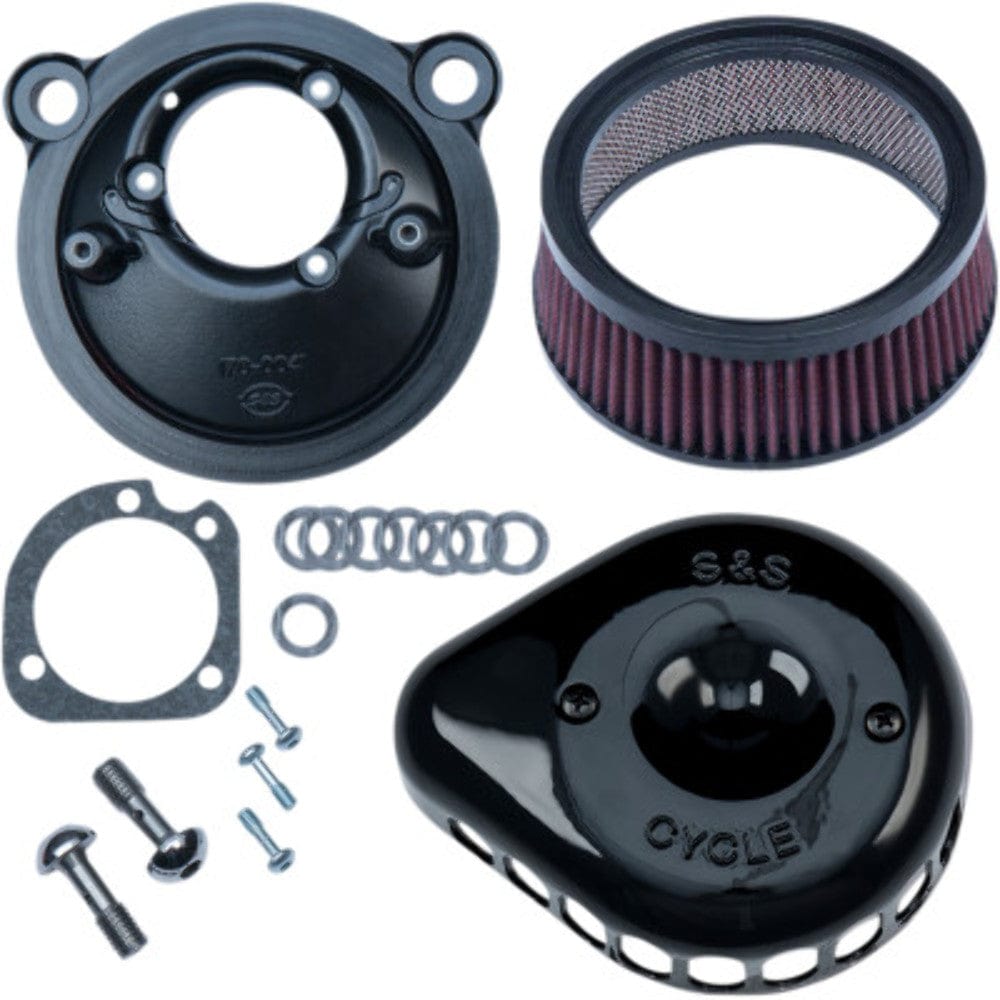 S&S Cycle Air Filters S&S Black Stealth Mini Tear Drop Air Cleaner Filter Kit Harley XL Sportster 07+