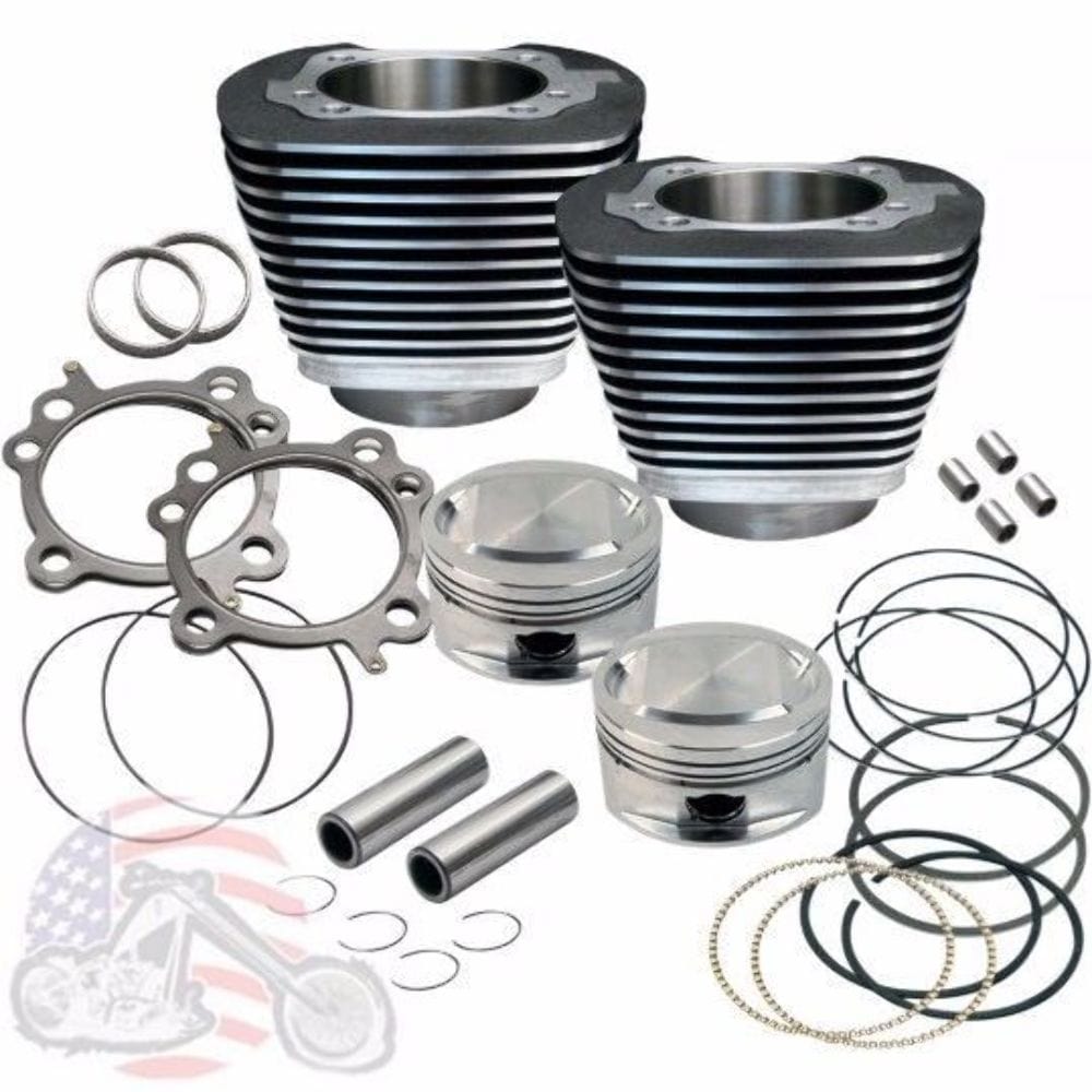 S&S Cycle Big Bore & Top End Kits S&S Cycle 95" Twin Cam Big Bore Engine Motor Kit Black Aluminum Cylinders Harley