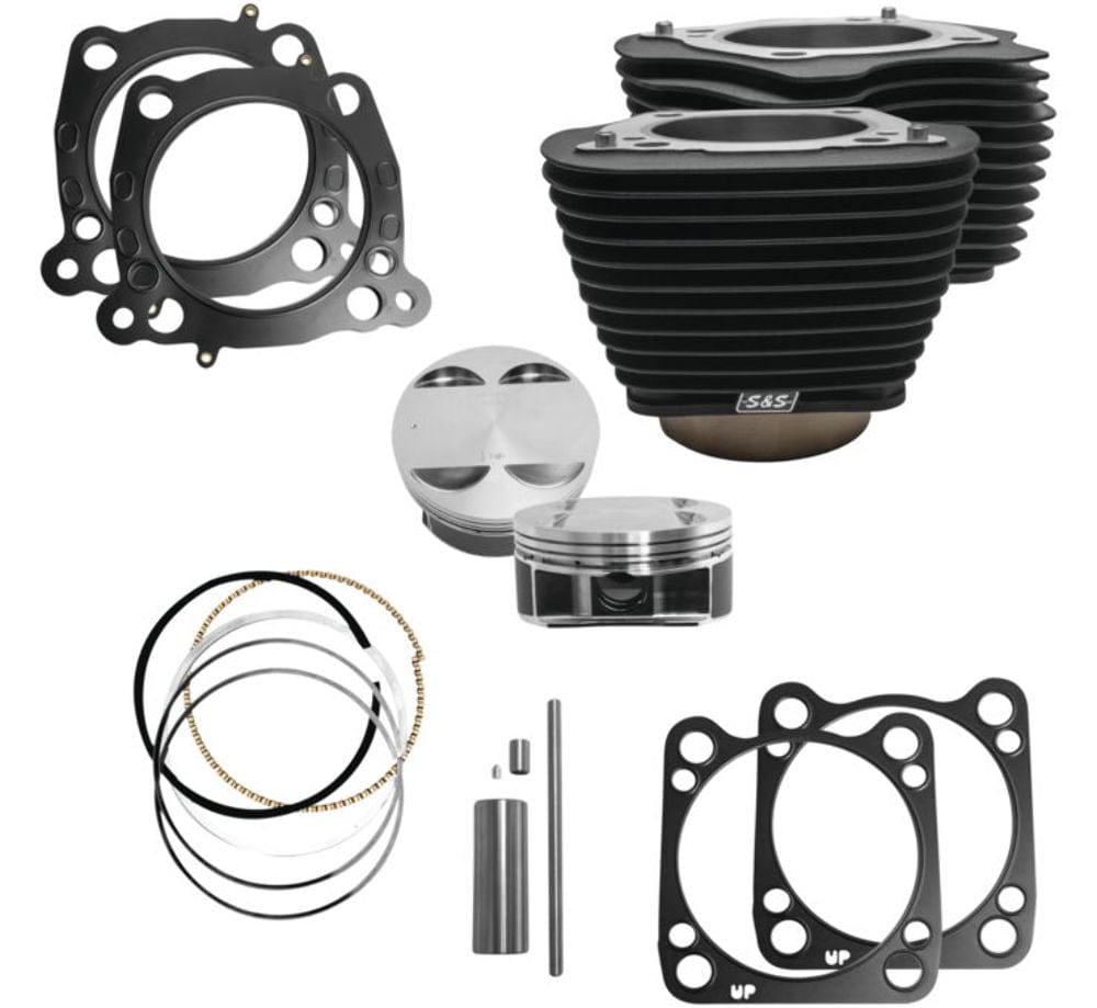 S&S Cycle Big Bore & Top End Kits S&S Cycle M8 Big Bore Cylinder Kit Black 107" 124" Harley Touring Softail 17-20