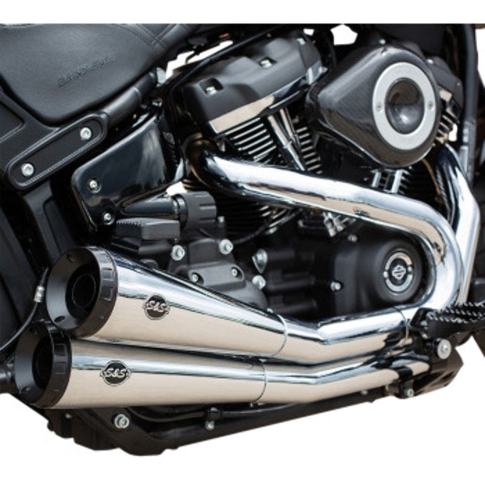 S&S Cycle Exhaust System S&S Chrome Grand National 2 Into 2 Exhaust Pipes System Harley Softail FXFB 18+