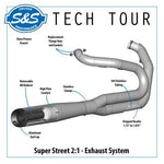 S&S Cycle Exhaust Systems S&S Black SuperStreet 2-1 Exhaust System Header Pipes Harley Softail 2018+