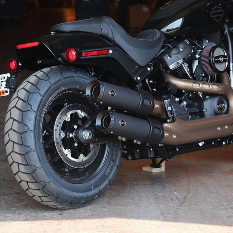 S&S Cycle Exhaust Systems S&S Grand National Black Slip On Mufflers Exhaust 18-20 Harley Softail Fat Bob