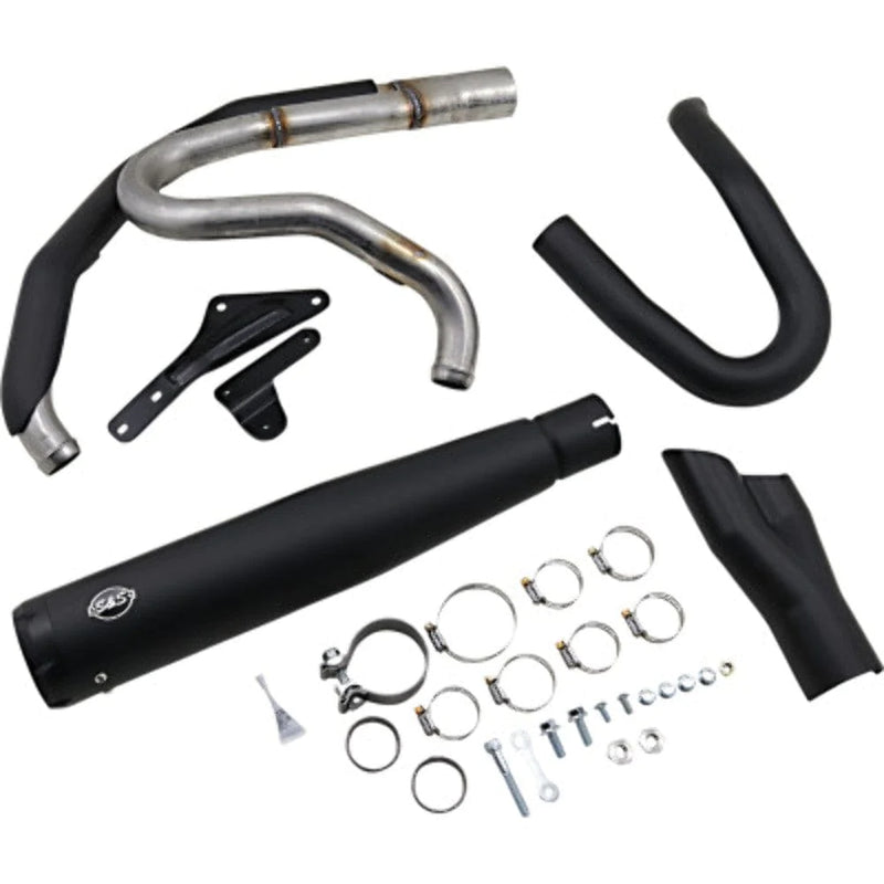 S&S Cycle Exhaust Systems S&S Superstreet Black 2-Into-1 Race Exhaust System Pipes Harley 18+ Softail M8