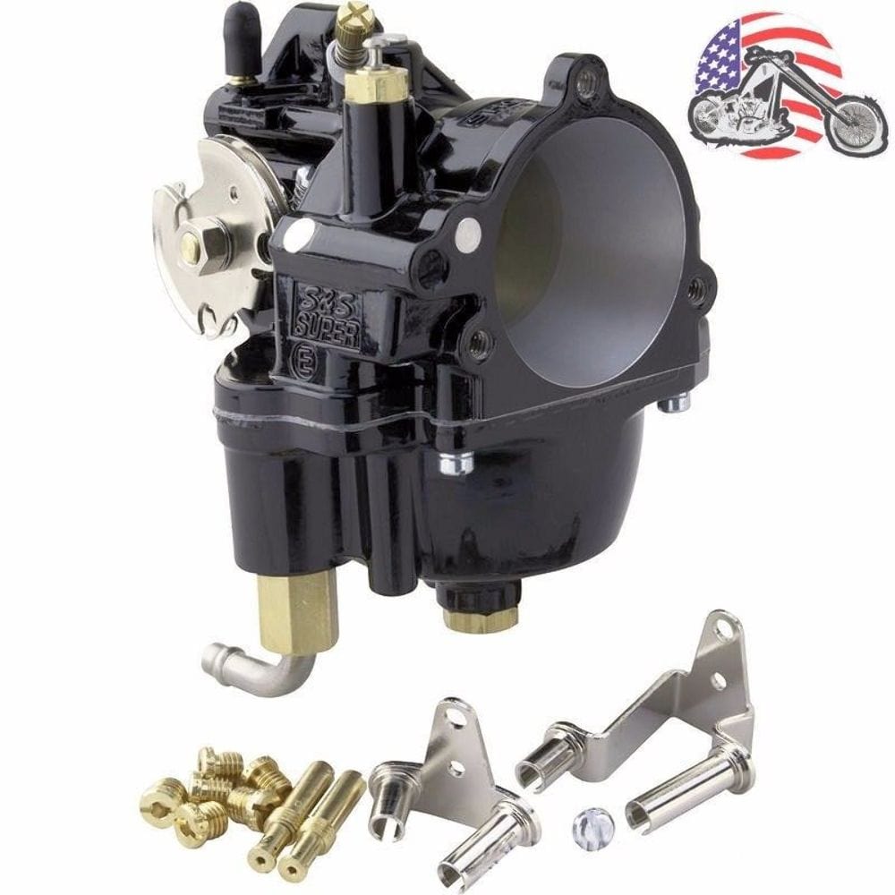 S&S Cycle Other Intake & Fuel Systems New Black S&S Super E Shorty Carb Carburetor Harley Big Twin Sportster Chopper