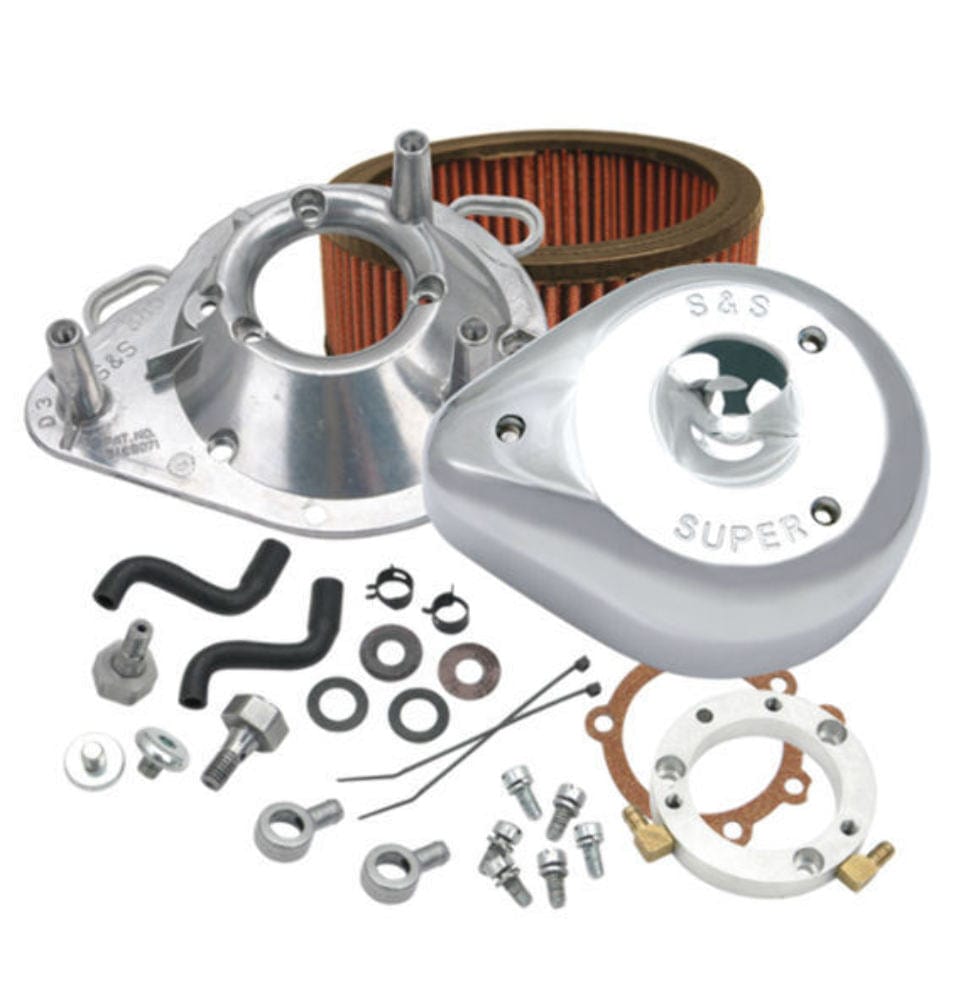 S&S Cycle Other Intake & Fuel Systems S&S Cycle Chrome Tear Drop Air Cleaner Stage 1 Filter Kit Harley 01-17 Big Twin