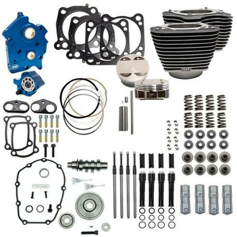 S&S Cycle S&S 107" 124" Oil Cooled Power Package Gear Drive Black Harley Touring Softail
